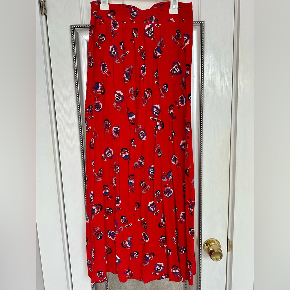 Express Floral Red Skirt